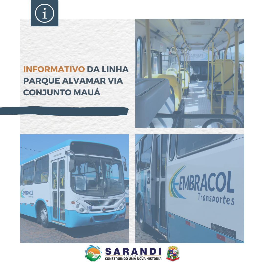 Informativo da Linha Parque Alvamar via Conjunto Mauá